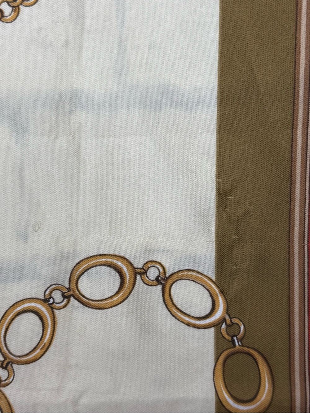 Roger Laurent Paris Equestrian Scarf Olive Red Cream Horse Derby Bridle 29 X 31 - Picture 6 of 12